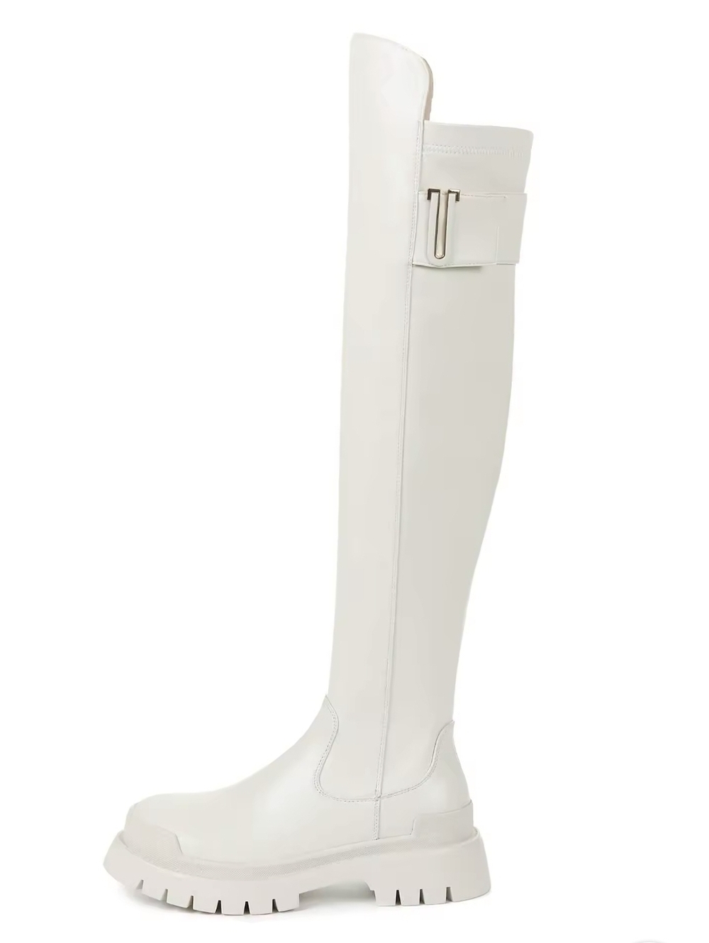 High Knee Platform Riding Boots ▪︎ Over Knee ▪︎ Off White ▪︎ Sz 38/7